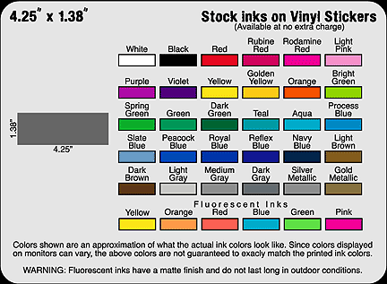 4.25" x 1.38" Custom vinyl stickers