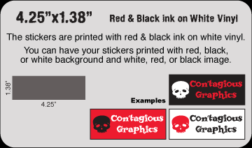 4.25" x 1.38" Black & Red vinyl stickers
