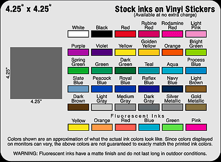 4.25" x 4.25" Custom vinyl stickers