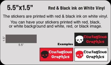 5.5" x 1.5" Black & Red vinyl stickers