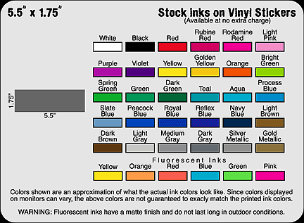 5.5" x 1.75" Custom vinyl stickers