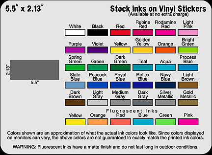 5.5" x 2.13" Custom vinyl stickers