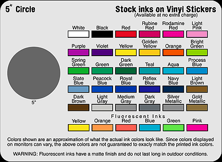 5" Circle Custom vinyl stickers