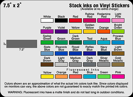 7.5" x 2" Custom vinyl stickers