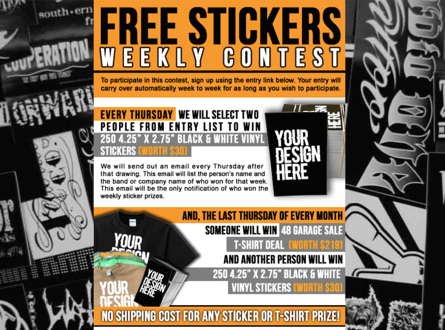Free Stickers Weekly Contest