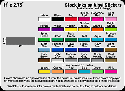 11" x 2.75" Custom vinyl stickers