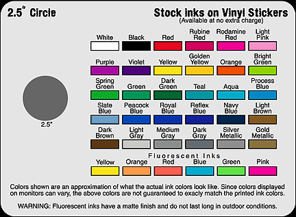 2.5" Circle Custom vinyl stickers