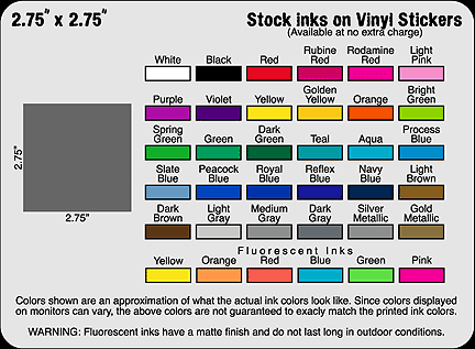 2.75" x 2.75" Custom vinyl stickers