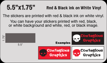 5.5" x 1.75" Black & Red vinyl stickers