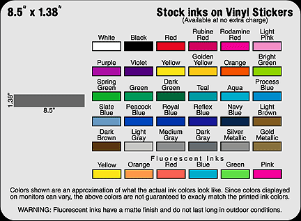 8.5" x 1.38" Custom vinyl stickers