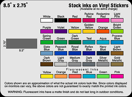 8.5" x 2.75" Custom vinyl stickers